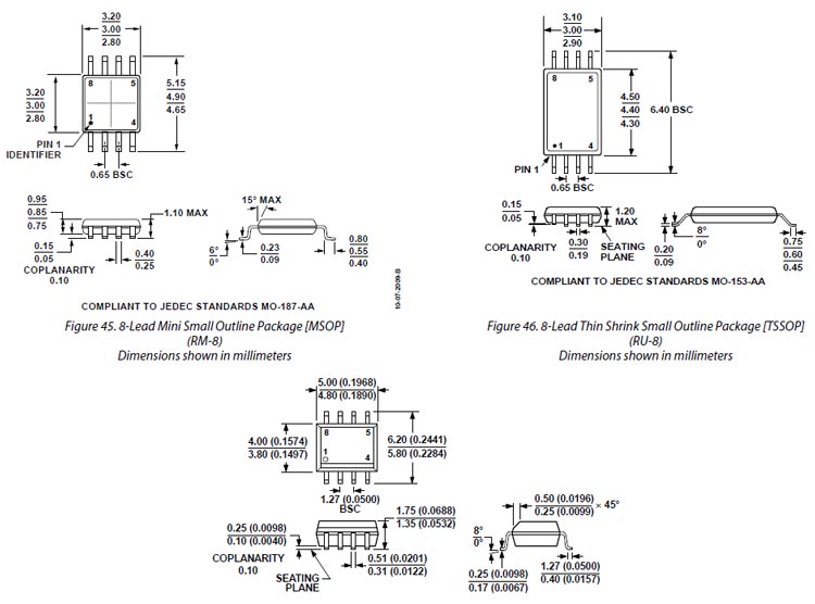 AD8542 2D-Model and Dimensions