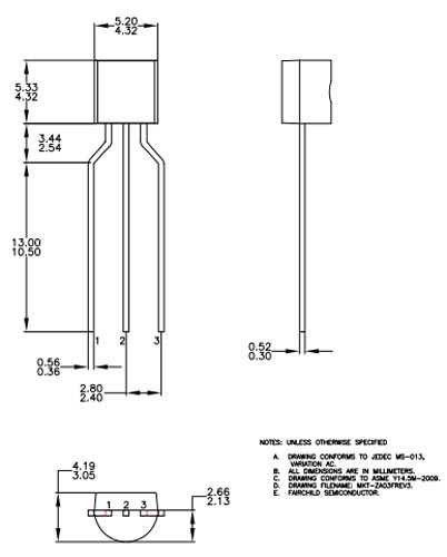 BC638 Transistor Dimensions