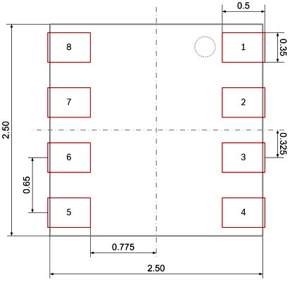 BME280 2D Model and Dimensions