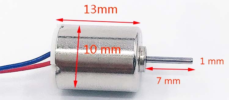 Coreless DC Motor 2D Model and Dimensions