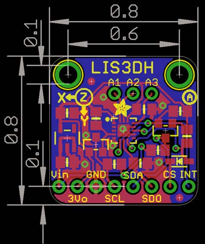 LIS3DH 2D Model and Dimensions