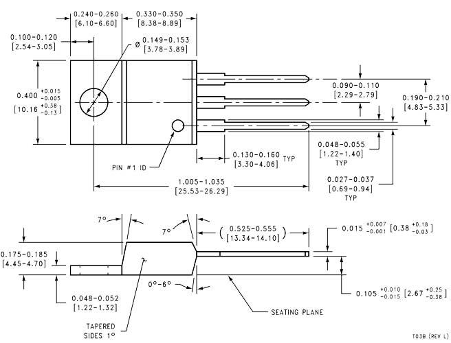 LM340T5 Voltage Regulator Dimensions