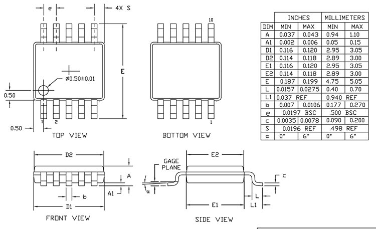 MAX1898 2D Model and Dimensions