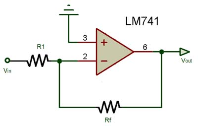 Op-amp as inverting amplifier
