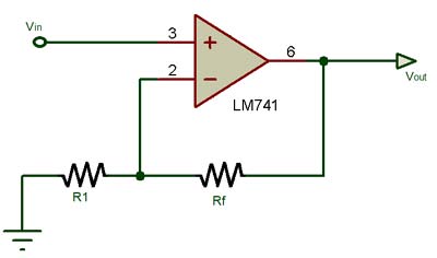 Op-amp as non-inverting amplifier