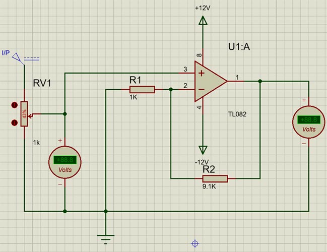 TL082 Op-Amp Circuit Diagram