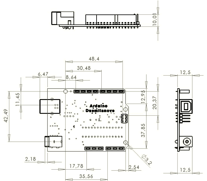 Arduino Uno Dimensions