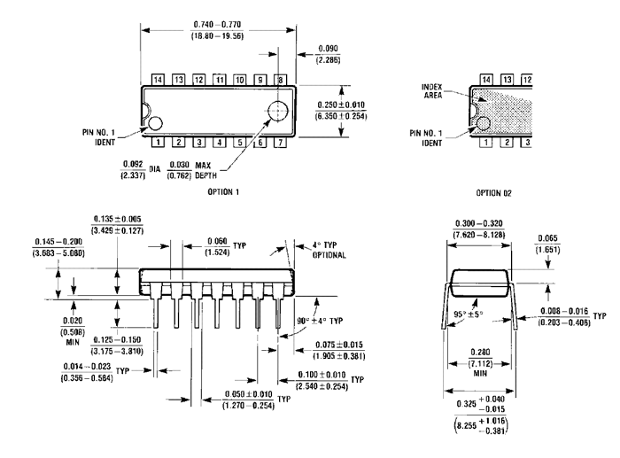 LM565 ic dimensions