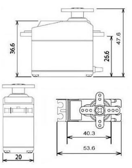 MG996R Servo Motor 2-D Model