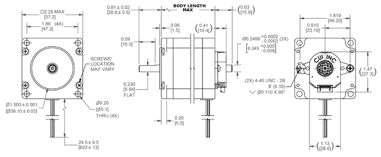 NEMA 23 Dimensions